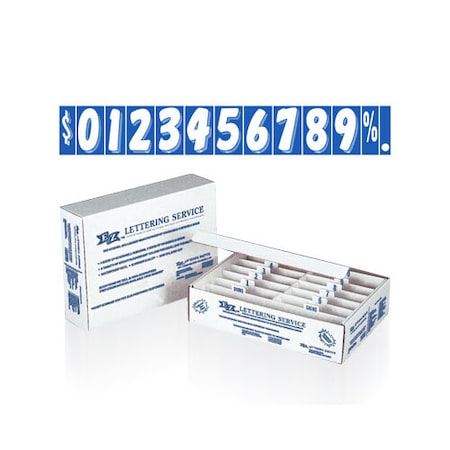 Ez Line 7 1/2" White & Blue Windshield Numbers Kit (20 Doz) Pk 181